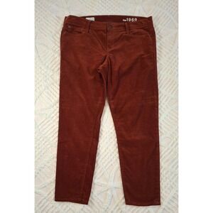 Gap 1969 Womens Size 14 Petite 32 Legging Jean Rust Color Corduroy Pants Pockets
